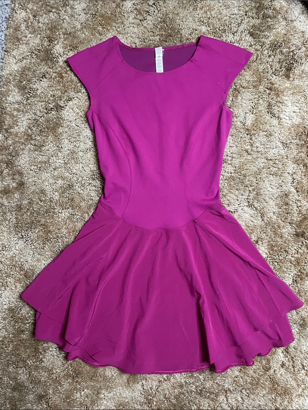 Lululemon Pink Athletic Everlux Mesh-Back Tennis Dress Size 2